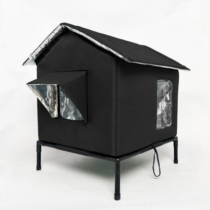 🐈 All-Weather Elevated Outdoor Cat House – Waterproof, Insulated, Foldable 🌧️