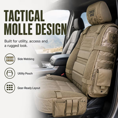 ⏳Time-Limited Special⏰Durable Tactical Truck Seat Cover ✨ Storage,Protection & All- Day Comfort