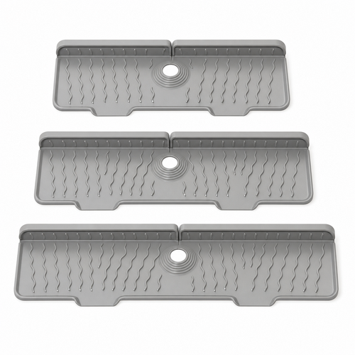 🚰 LIMITED‑TIME 50% OFF! 🌊 Silicone Faucet Splash Guard Mat – Self‑Draining Slope, Cuttable Collar & Sponge Caddy 🧼