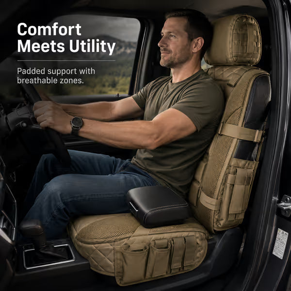 ⏳Time-Limited Special⏰Durable Tactical Truck Seat Cover ✨ Storage,Protection & All- Day Comfort