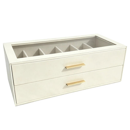 ⏳Time-Limited Special⏰2-Tier Sunglasses Organizer Box with Transparent Glass Top Display
