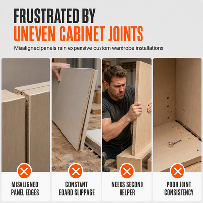 ⏳Time-Limited Special⏰Wardrobe Cabinet Side Filler Panel Installation Locator and Stepped Positioning Plate for Precise Hole Alignment