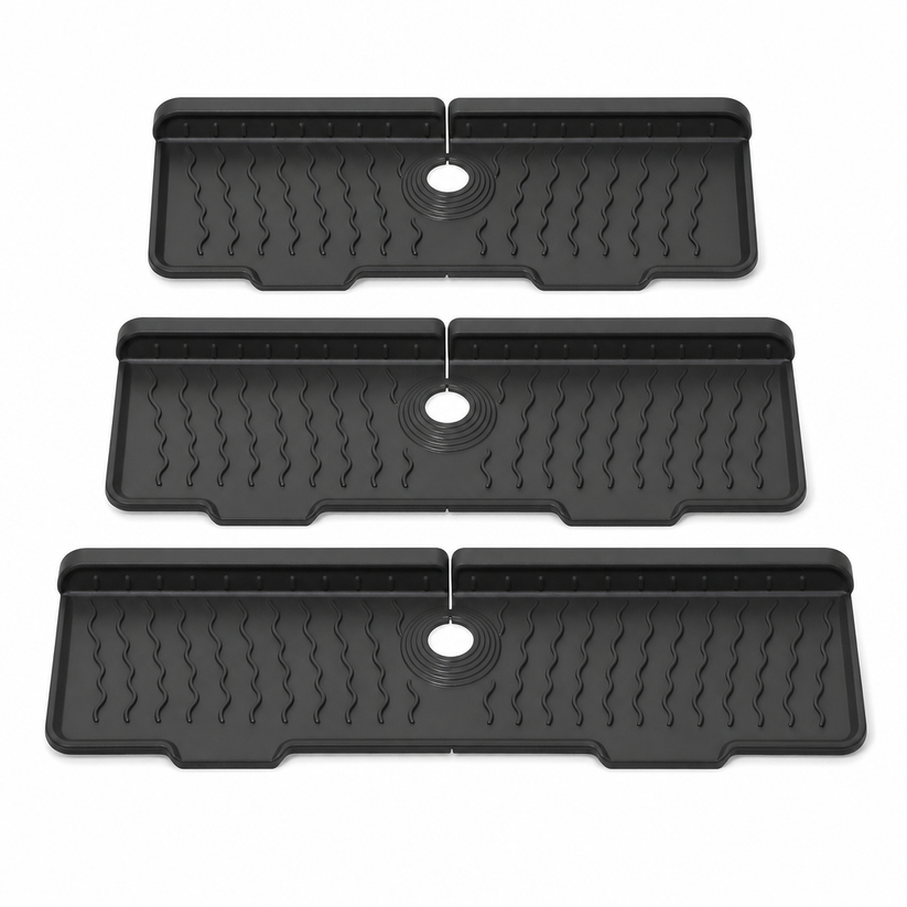 🚰 LIMITED‑TIME 50% OFF! 🌊 Silicone Faucet Splash Guard Mat – Self‑Draining Slope, Cuttable Collar & Sponge Caddy 🧼