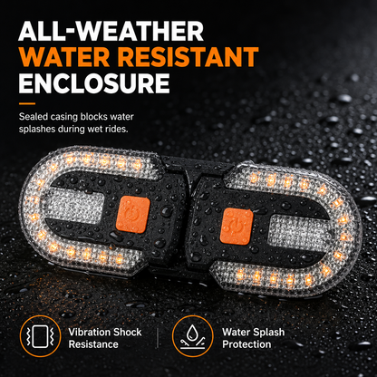 USB Rechargeable Bike Turn Signal Tail Light with Wireless Remote Control Detachable Bicycle Warning Light for Night Riding
