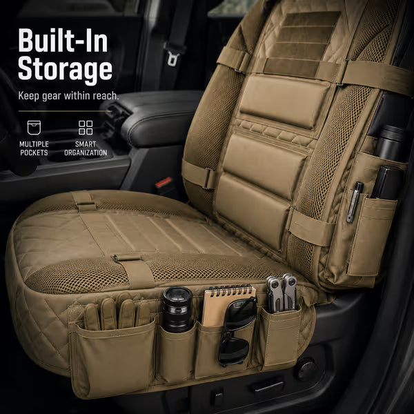 ⏳Time-Limited Special⏰Durable Tactical Truck Seat Cover ✨ Storage,Protection & All- Day Comfort