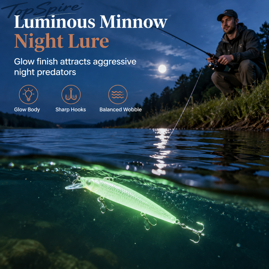 ⏳Time-Limited Special ⏰🌙 Luminous Minnow Hard Bait – 7cm & perfect for night fishing ✨