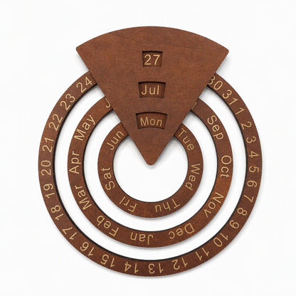 💥50% OFF! 🗓️ Wooden Rotating Perpetual Calendar – A Unique Interactive Decor Piece For Your Home & Office✨