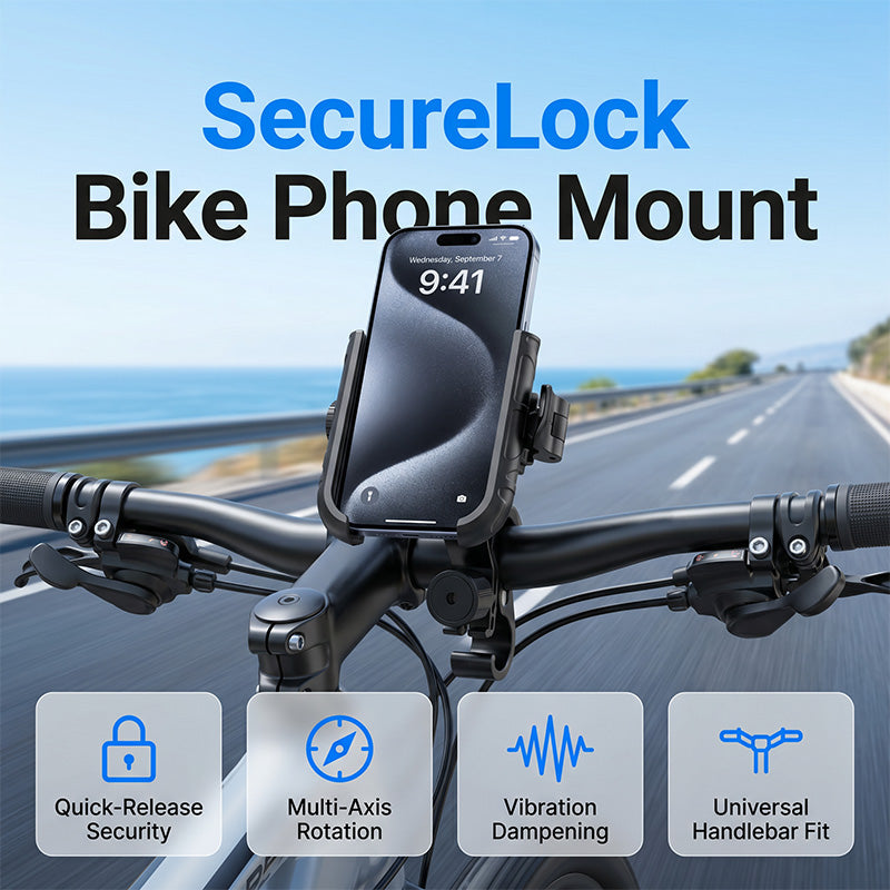 🎉 2026 Sale — Over 42,000 Sold! 🚴‍♂️ Quick-Release Bike Phone Mount – SecureLock & Shockproof Padding 📱
