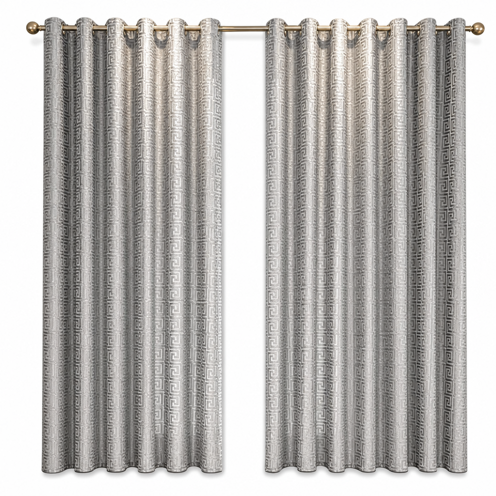 ⏳🔥LIMITED-TIME 50% OFF! ⏰✨ Geometric Jacquard Sheer Curtain – Light Filtering, Elegant, Durable 🕊️