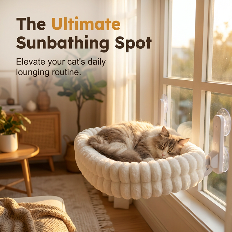 🐱🪟Foldable Suction Cat Window Hammock |Folds Flat Against the Window When Not in Use☁️