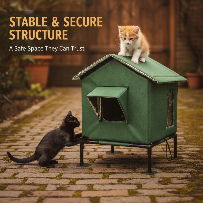 🐈 All-Weather Elevated Outdoor Cat House – Waterproof, Insulated, Foldable 🌧️