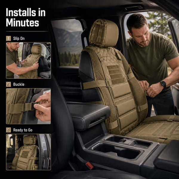⏳Time-Limited Special⏰Durable Tactical Truck Seat Cover ✨ Storage,Protection & All- Day Comfort