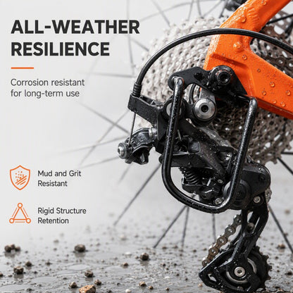🚲50% OFF NOW!💯Rear Derailleur Guard – Solid Steel Bicycle Derailleur Shield, Impact Resistant Anti-Rust Protector, Quick Install Universal Fit for Mountain Bikes