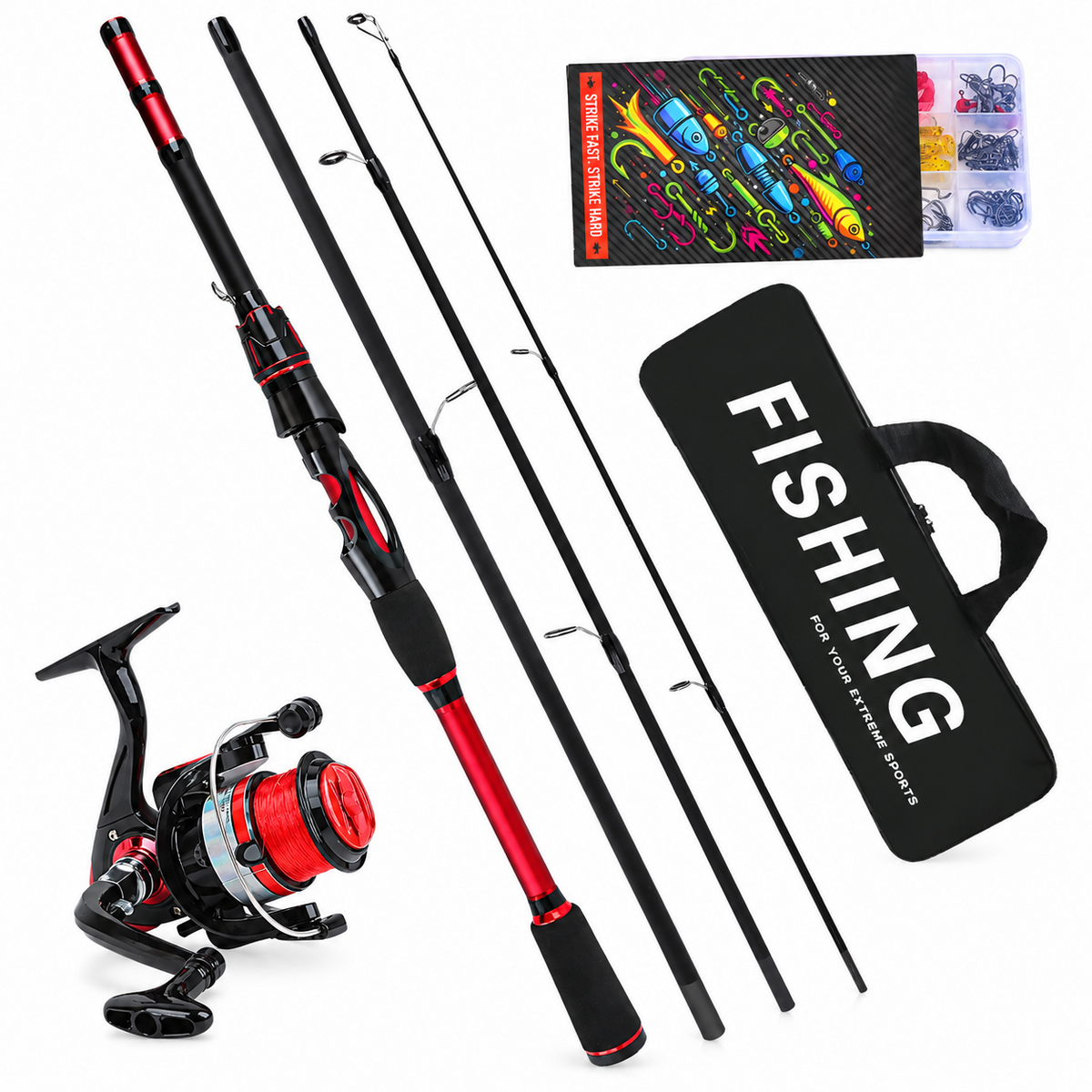 🎣LIMITED-TIME 50% OFF! 🌊4-Piece Fiberglass Sea Fishing Rod Long Distance Casting Lure Rod