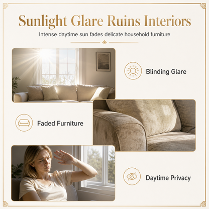 ⏳🔥LIMITED-TIME 50% OFF! ⏰✨ Geometric Jacquard Sheer Curtain – Light Filtering, Elegant, Durable 🕊️