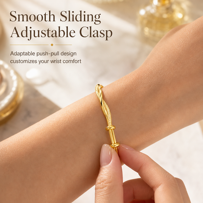 ✨ Mobius Twist Bangle – Frosted & Polished Finishes for Everyday Elegance & Evening Style ❤️🎁