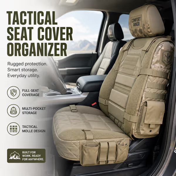 ⏳Time-Limited Special⏰Durable Tactical Truck Seat Cover ✨ Storage,Protection & All- Day Comfort