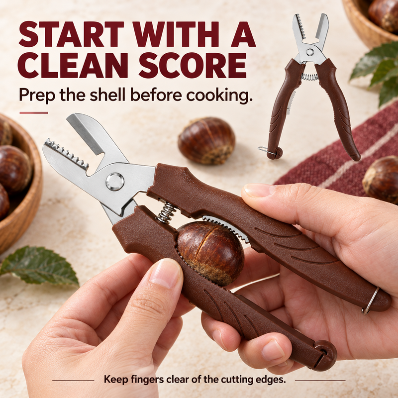 🌰 LIMITED-TIME 50% OFF! ⚡ 2-in-1 Chestnut Shear – Dual-Edge, Labor-Saving, Safe ✨