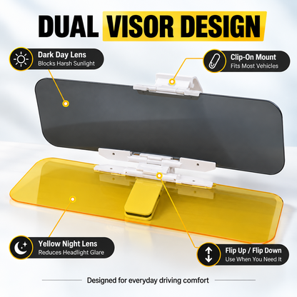 ⏳🔥LIMITED-TIME 50% OFF! Careluxpro Universal HD Anti-Glare Car Visor for Day & Night