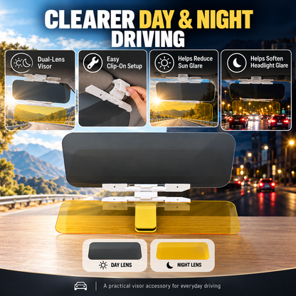 ⏳🔥LIMITED-TIME 50% OFF! Careluxpro Universal HD Anti-Glare Car Visor for Day & Night