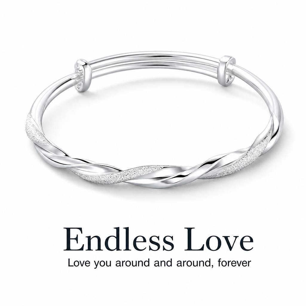 ✨ Mobius Twist Bangle – Frosted & Polished Finishes for Everyday Elegance & Evening Style ❤️🎁