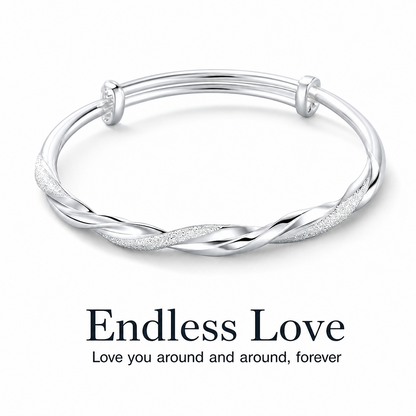 ✨ Mobius Twist Bangle – Frosted & Polished Finishes for Everyday Elegance & Evening Style ❤️🎁