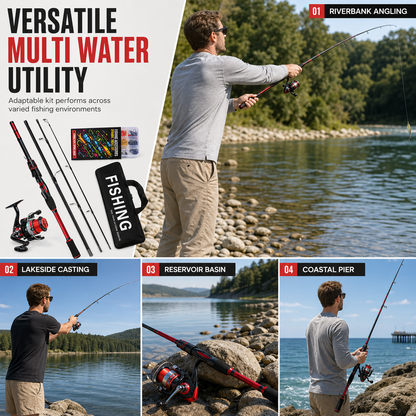 🎣LIMITED-TIME 50% OFF! 🌊4-Piece Fiberglass Sea Fishing Rod Long Distance Casting Lure Rod
