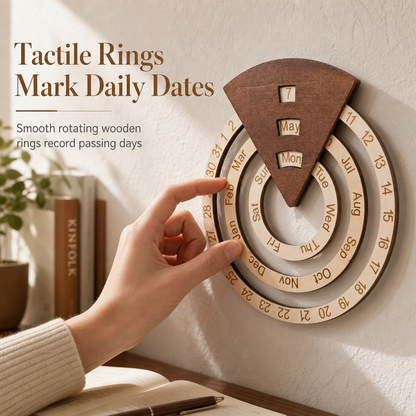 💥50% OFF! 🗓️ Wooden Rotating Perpetual Calendar – A Unique Interactive Decor Piece For Your Home & Office✨