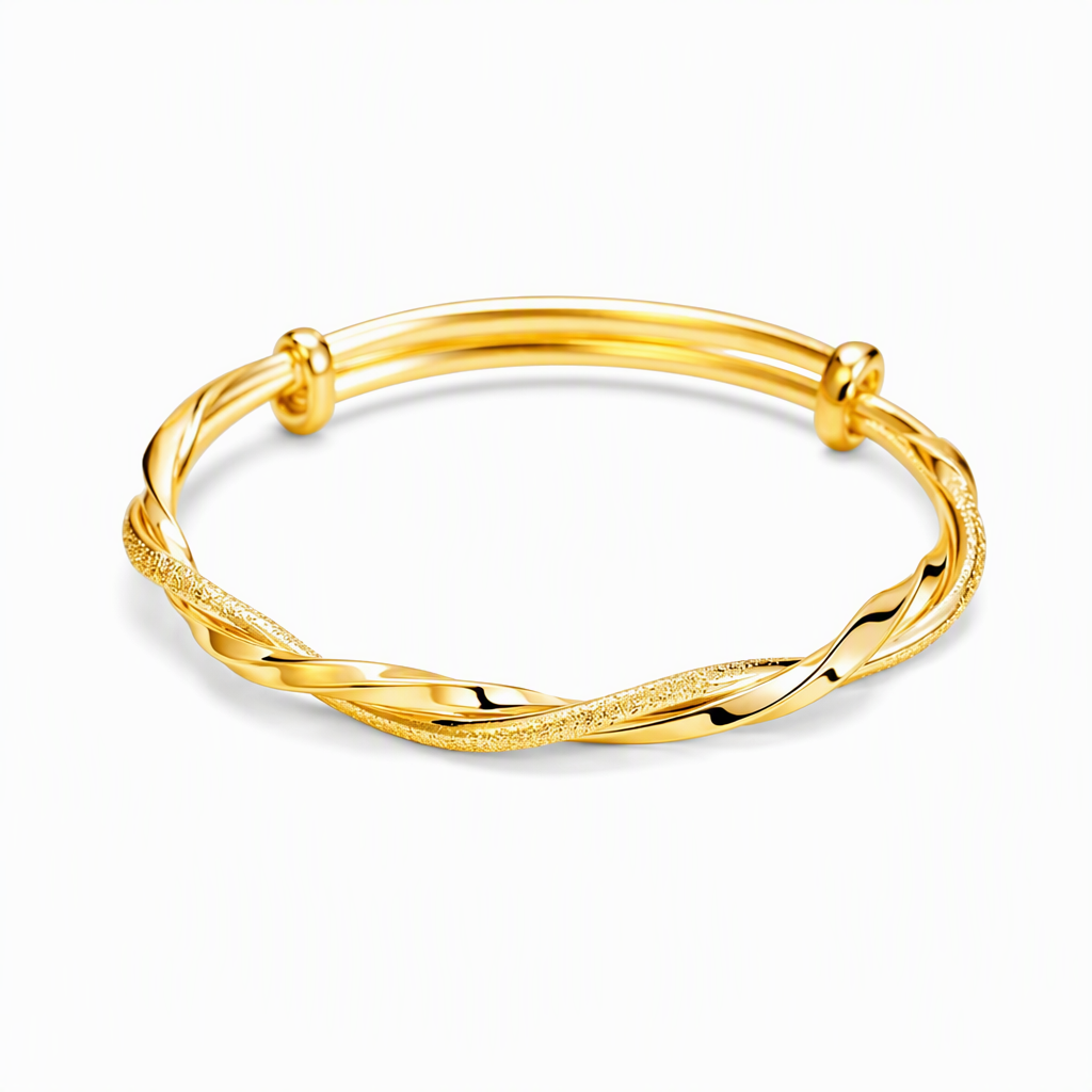 ✨ Mobius Twist Bangle – Frosted & Polished Finishes for Everyday Elegance & Evening Style ❤️🎁
