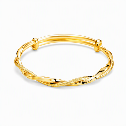 ✨ Mobius Twist Bangle – Frosted & Polished Finishes for Everyday Elegance & Evening Style ❤️🎁