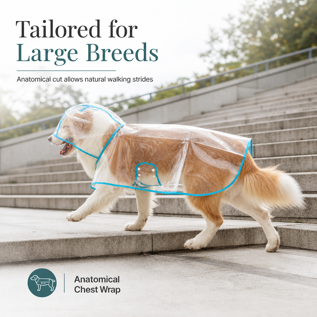 🌧️ LIMITED-TIME 50% OFF! 🐾 Transparent Waterproof Dog Raincoat – Clear Hood, Adjustable Fit, Multi-size 🐶