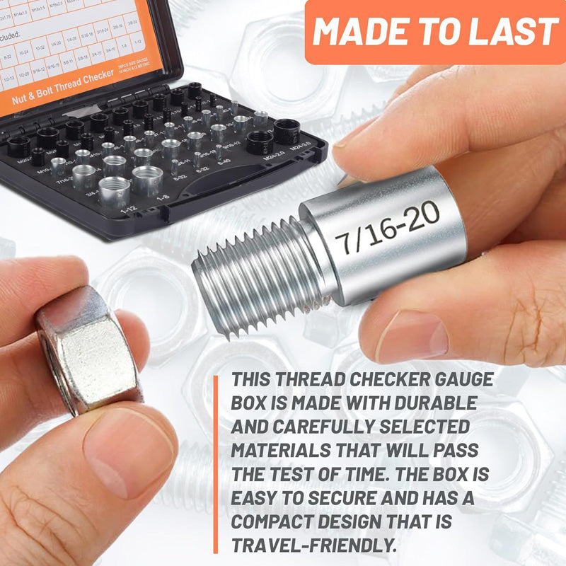 🔩 50% OFF! 🔥Nut & Bolt Thread Checker Kit – Quick Inspection for Fixed Bolts & Threaded Holes