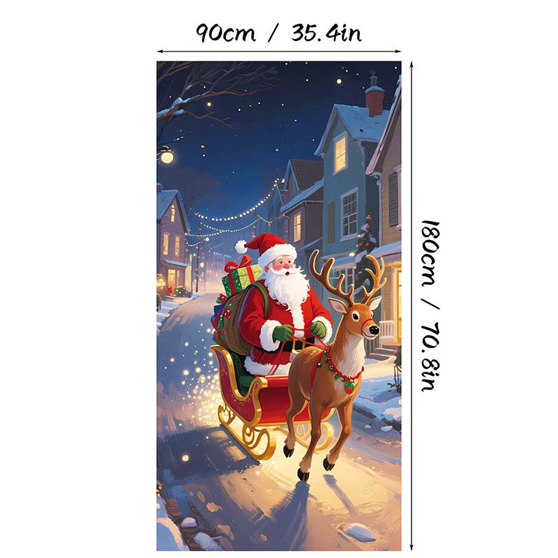 🎄 LIMITED-TIME 50% OFF! 🎅 Christmas Door Cover For Instant Holiday Decor – Fade Resistant, Multi-Scene, Vivid Prints ✨