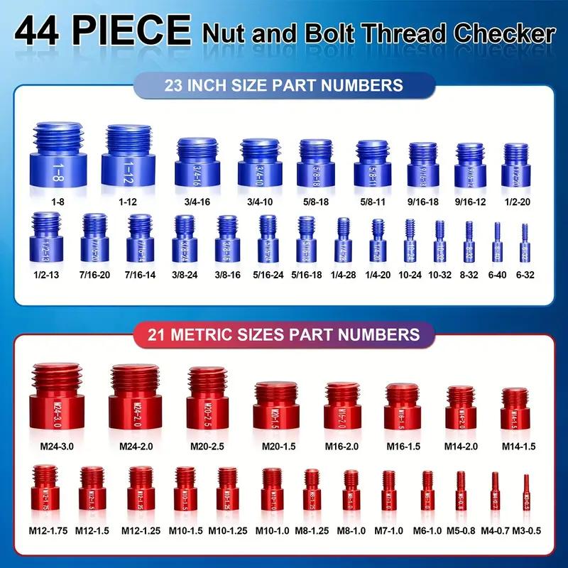 🔩 50% OFF! 🔥Nut & Bolt Thread Checker Kit – Quick Inspection for Fixed Bolts & Threaded Holes